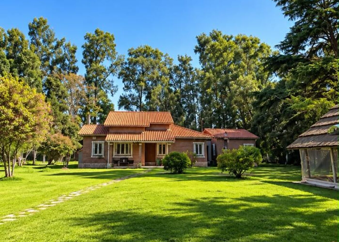 Parque y frente del Chalet Grande